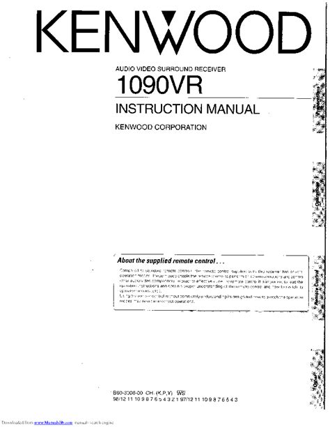 Kenwood 1090VR Manual pdf manual